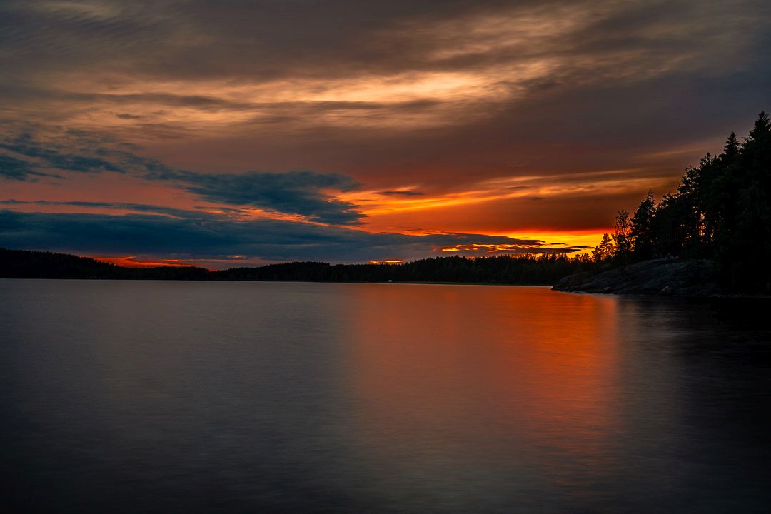 Sonnenuntergang am Saimaa See