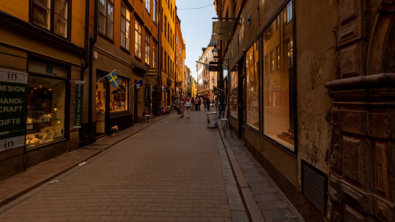 Einkaufspassage in der Altstadt Stockholms