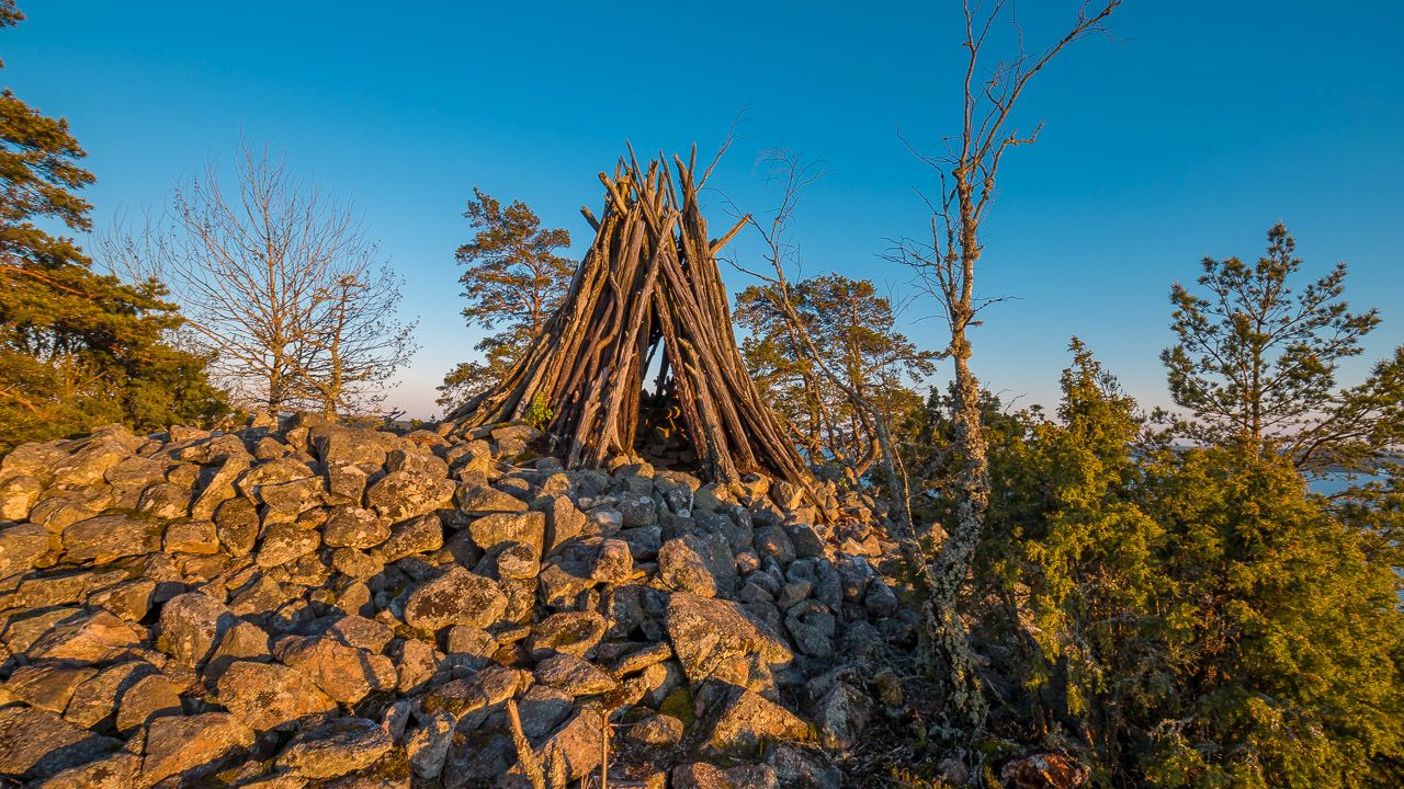 Historisches Siganlfeuer in Schweden