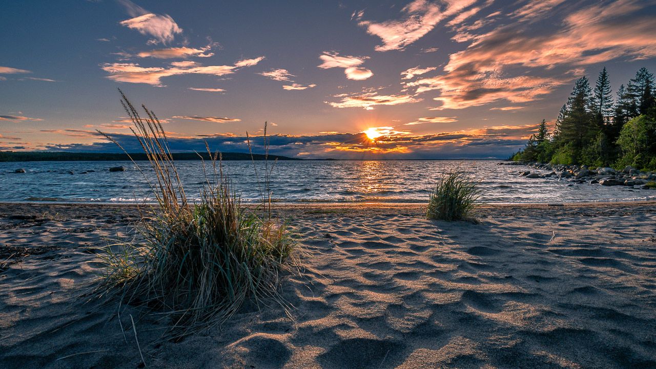 Sonnenuntergang im Bjuröklubb Naturreservat bei Skelleftea