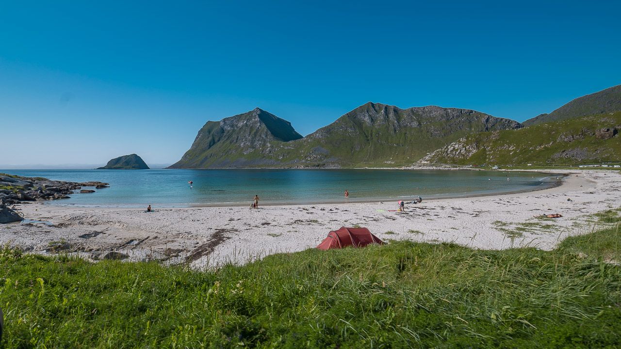 Sonne pur am Haukland Beach