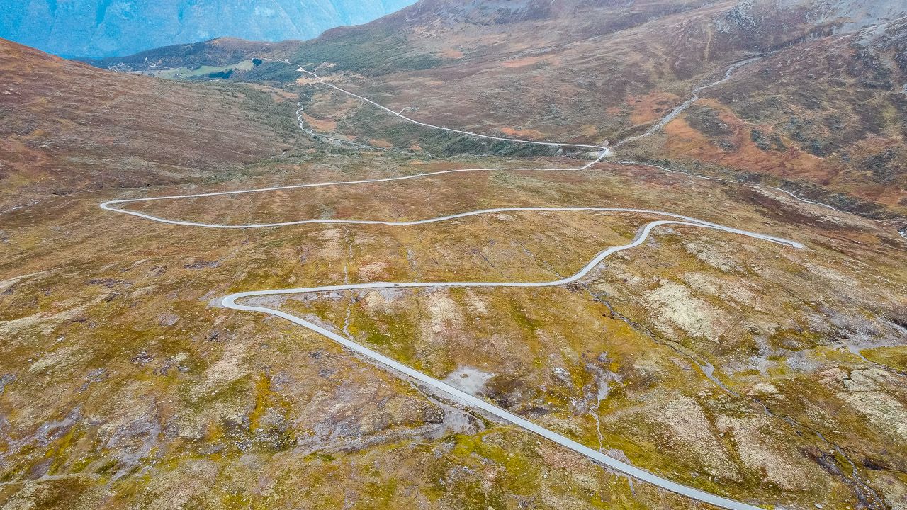 Landschaft an der Aurlandsfjord Passstraße